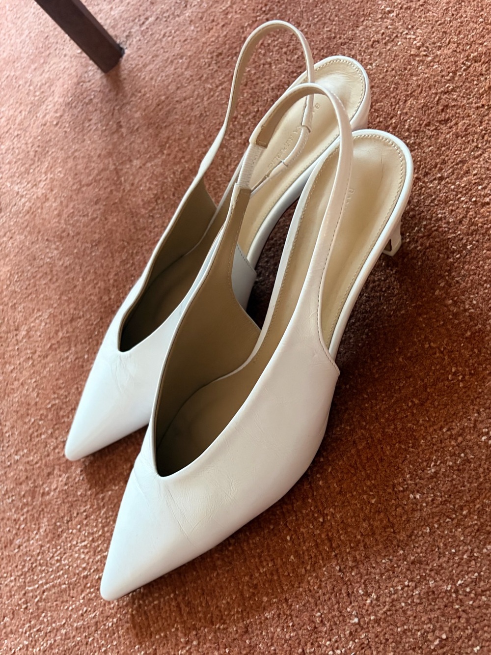 White leather slingbacks - made in Portugal